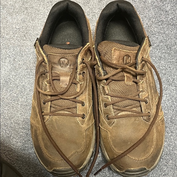 Merrell Men's Brown Leather Sneakers - Picture 1 of 4